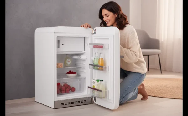 Smeg hvid køleskab-mini lille – retro charme i kompakt format - Billede 3